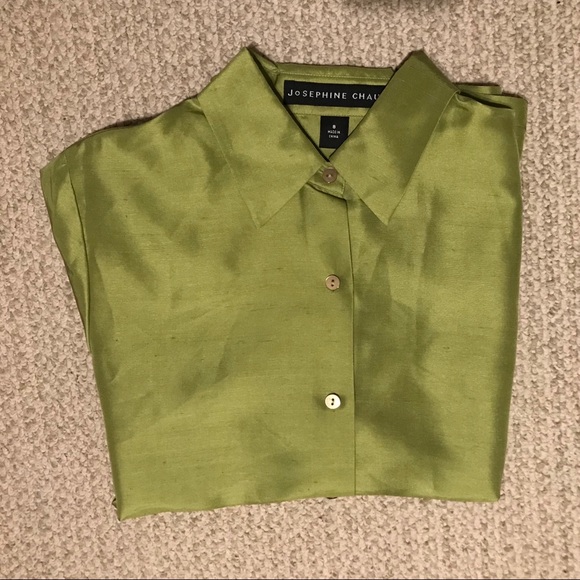 🆕 Josephine Chaus Lime Green Silk Blouse - Picture 3 of 8